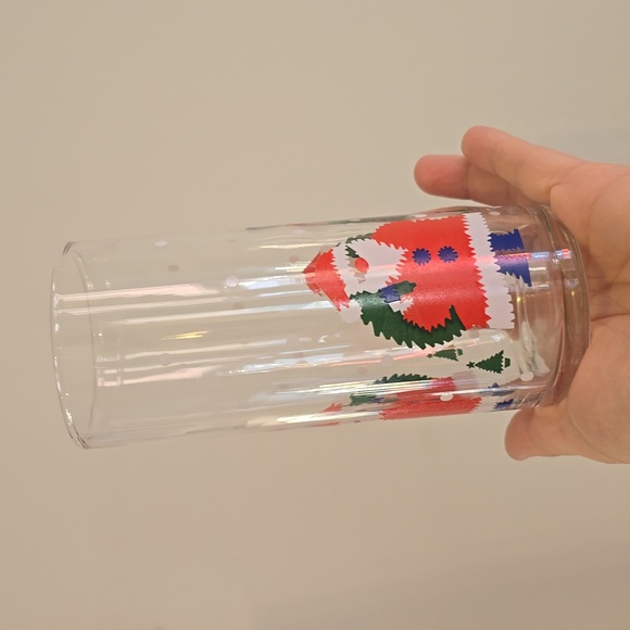 Mid century Modern Vintage Santa Claus Christmas drinking glasses set of 9 - Picture 7 of 8